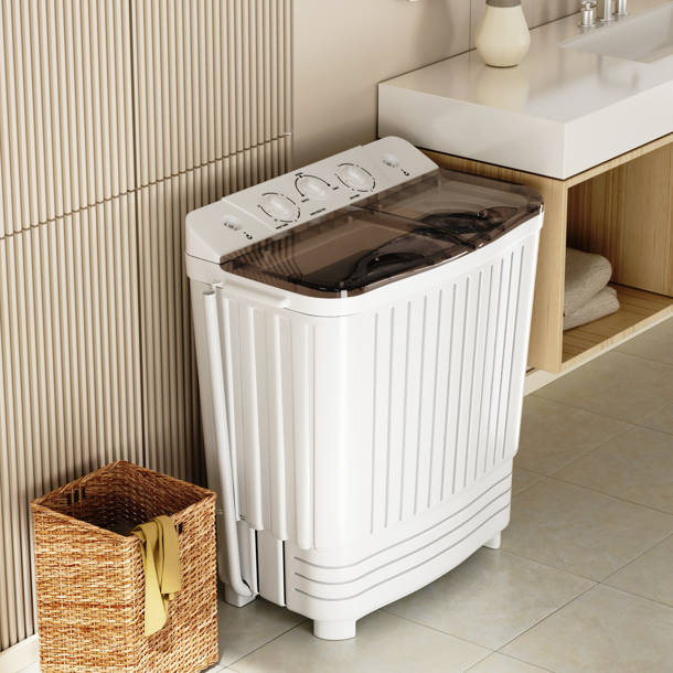 Costway High Efficiency Portable Washer & Dryer Combo in White And Gray